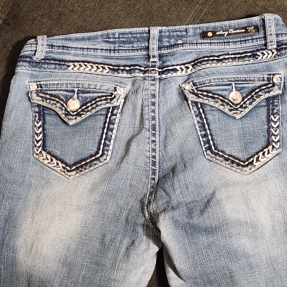 Embellished Light Blue Skinny Jeans